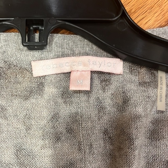 Rebecca Taylor Woman’s Grey Leopard Print Cardigan Size M - Picture 3 of 6